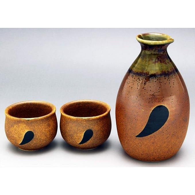 Setoyaki Tanuki Sake Set – Tokkuri & Cups | Japanese Porcelain Sake Set, 270ml, Made in Japan