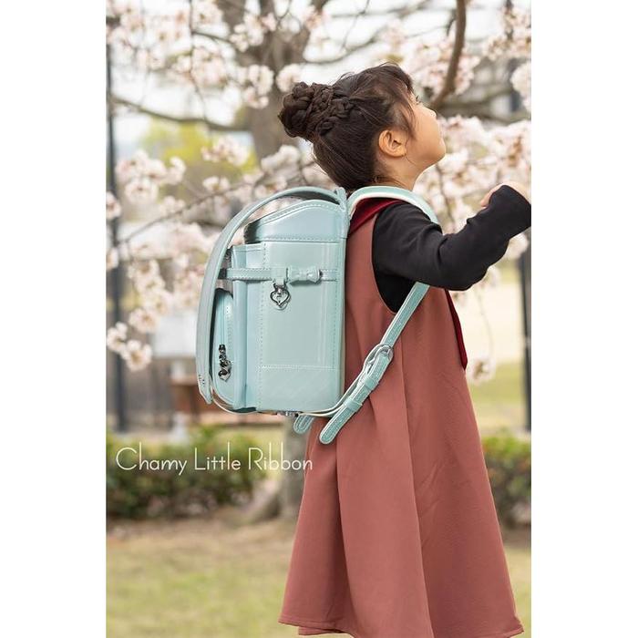 Amant Romantic Flower / Little Ribbon Japanese Randoseru School Backpack for Girls – Pearl Finish, 15L, Ultra Lightweight