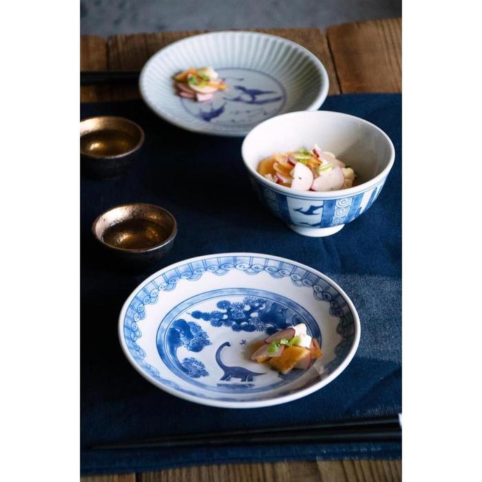Awasaka “Edokko Dinosaur” Ryū Sansui Small Plate – 16 cm Japanese Ceramic
