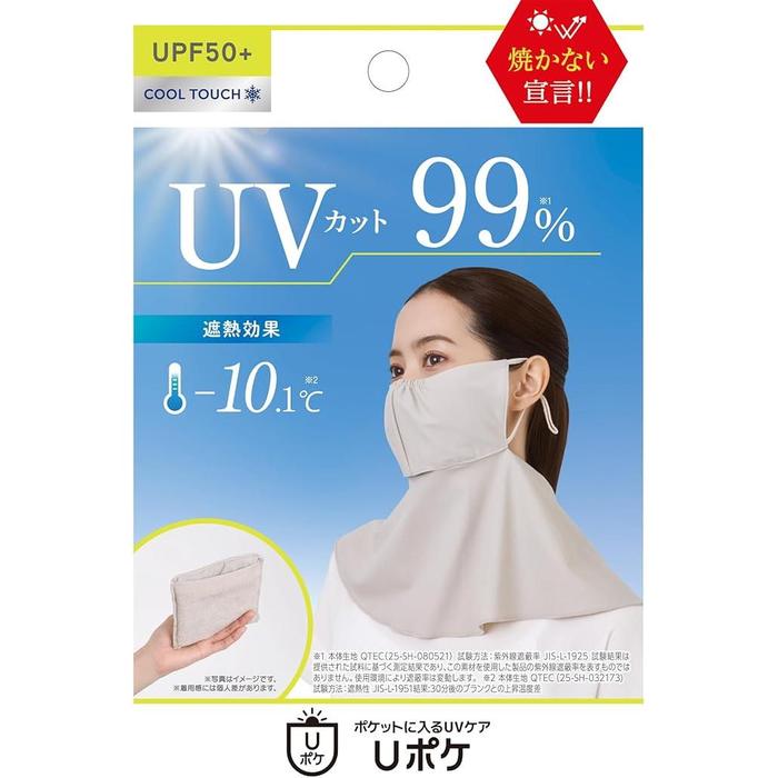 Glamorous Spats U-Pocket UV Face Cover – 100% UV Protection Cooling Face, Neck & Shoulder Cover (Black)