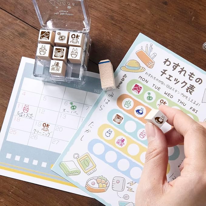 Beverly My Neighbor Totoro Check Stamp 2 Mini Stamp Set (9 Pieces) Studio Ghibli Made in Japan