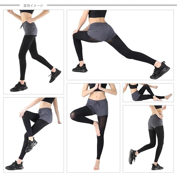 Slim Walk Beau Acty Burning Shape Sports Leggings – Black (S–M / M–L)