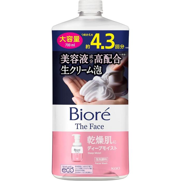 Biore The Face Deep Moist Foaming Facial Cleanser Refill 340ml/700ml [Alcohol-free]