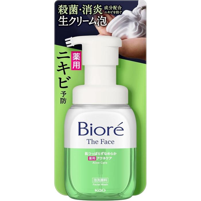 Bioré The Face Acne Care Foaming Cleanser – For Acne-Prone Skin, Isopropyl Methylphenol & Dipotassium Glycyrrhizate, 200ml [Alcohol-free]