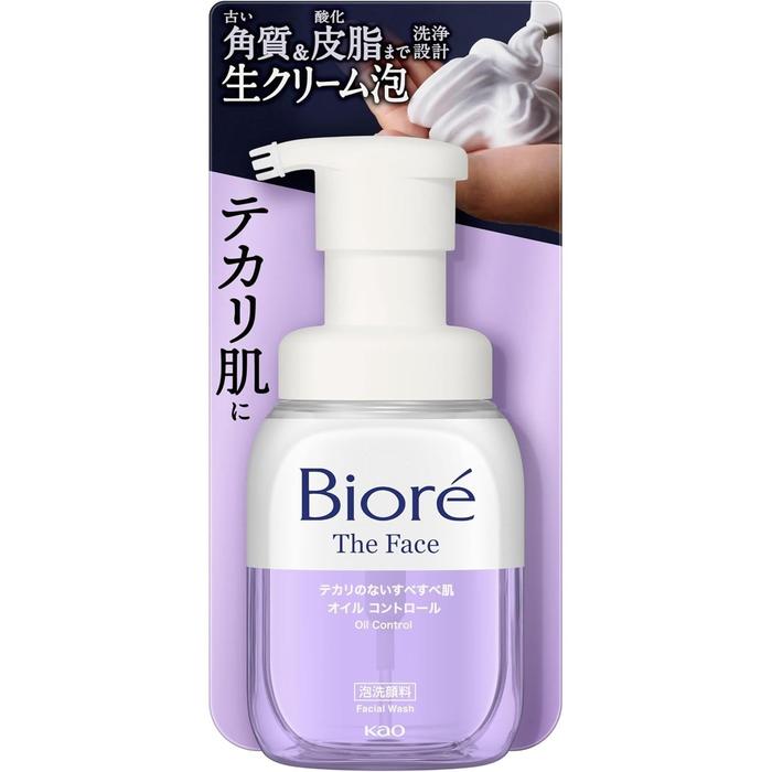 Bioré The Face Oil Control Foaming Cleanser – For Oily Skin, Glycerin & Lauric Acid, 200ml [Alcohol-free]