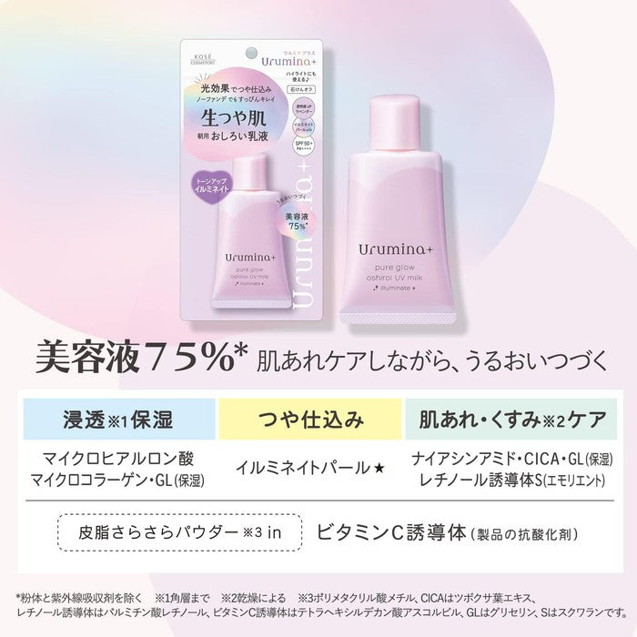 URUMINA+Pure Glow Illuminate - UV Tone Up lavender effect Glow Skin SPF50+/PA++++ 35g [With alcohol]