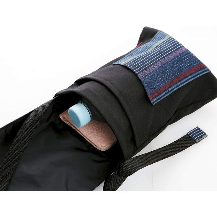 Cogit Japanese Kurume Woven Pouch – Navy Vertical Stripes (16×24cm)