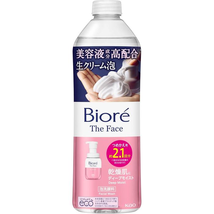 Biore The Face Deep Moist Foaming Facial Cleanser Refill 340ml/700ml [Alcohol-free]