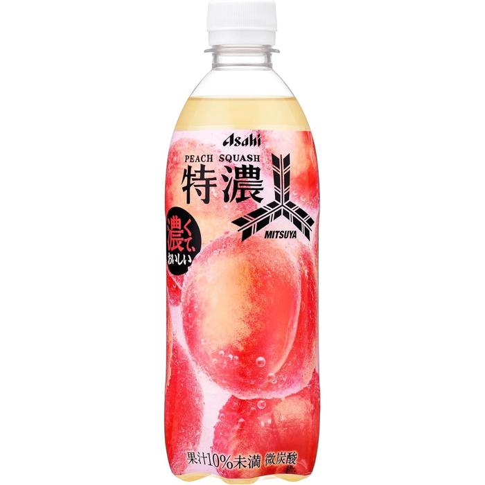 Asahi Mitsuya Tokuno Peach Squash – Rich Peach Flavor, 500ml