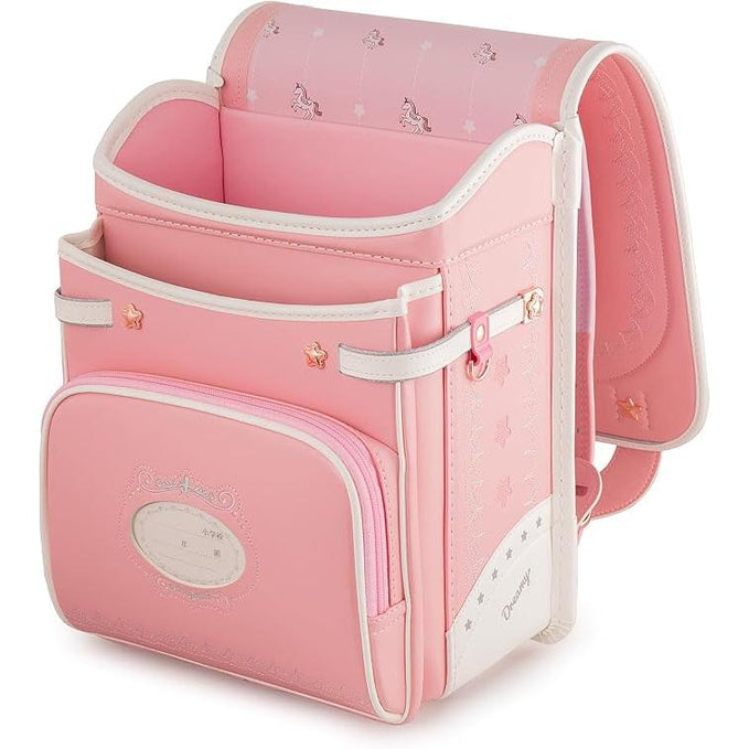 Coulomb Unicorn Japanischer Randoseru Schulrucksack für Mädchen – Perlenfinish, A4-kompatibel