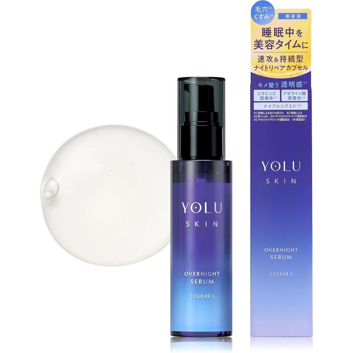 YOLU Skin Overnight Serum Clear – Night Care Brightening & Hydrating Serum [Alcohol-free]