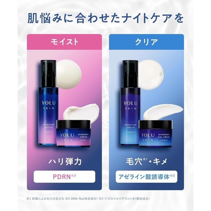 YOLU Skin Overnight Serum Clear – Night Care Brightening & Hydrating Serum [Alcohol-free]