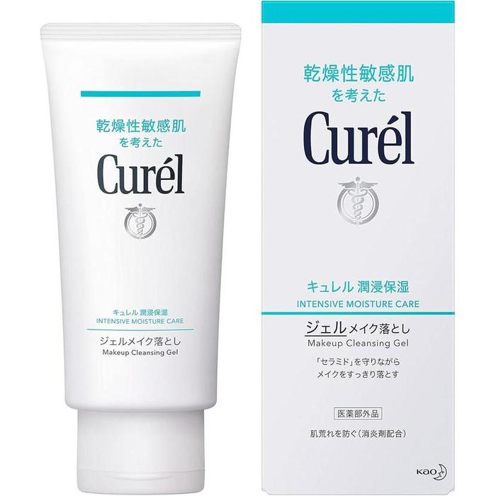 Curel Gel Makeup Remover – Sensitive Skin, Low-Irritation Cleansing Gel, 130g (No Alcohol)