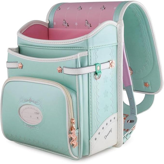 Coulomb Unicorn Japanischer Randoseru Schulrucksack für Mädchen – Perlenfinish, A4-kompatibel
