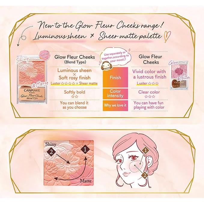 CANMAKE Glow Fleur Cheeks Blend Type – Matte & Glow Blush