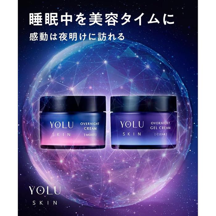 YOLU Skin Overnight Gel Cream Clear with Glutation, Niacinamide– Night Moisturizing Gel Cream [Alcohol-free]