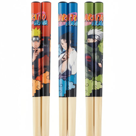 Skater NARUTO Bamboo Chopsticks Set – 21 cm (3 Pairs)