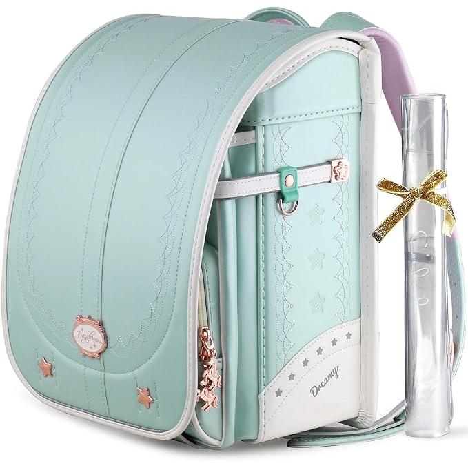 Coulomb Unicorn Japanischer Randoseru Schulrucksack für Mädchen – Perlenfinish, A4-kompatibel
