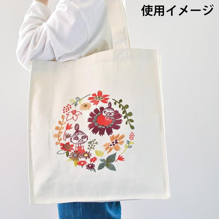 MOOMIN Organic Cotton Embroidered Tote Bag – “Autumn Wreath”
