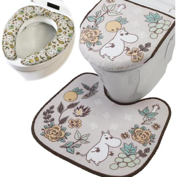 Yokozuna Creation Toilet Accessories Set – 3-Piece Bathroom Set Moomin Grey