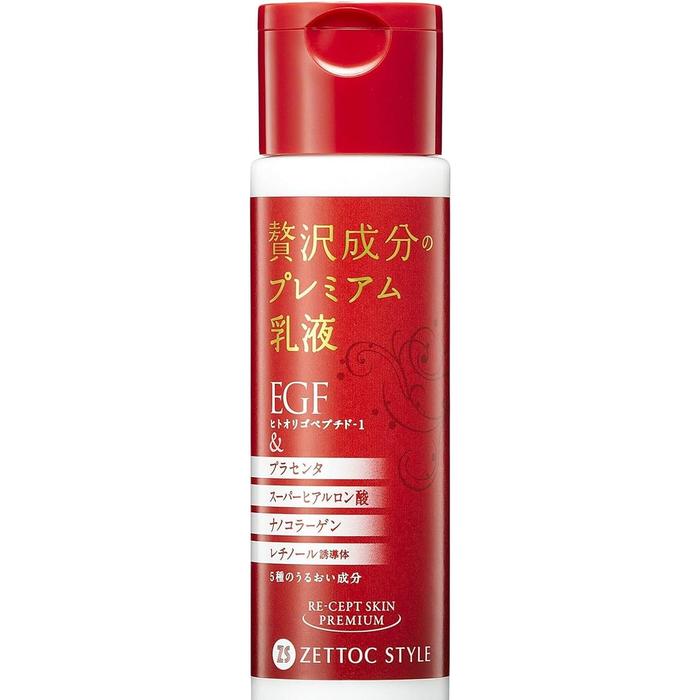 Re-cept Skin Premium Emulsion – EGF, Placenta & Retinol for Firmness and Glow 140ml [Alcohol-free]
