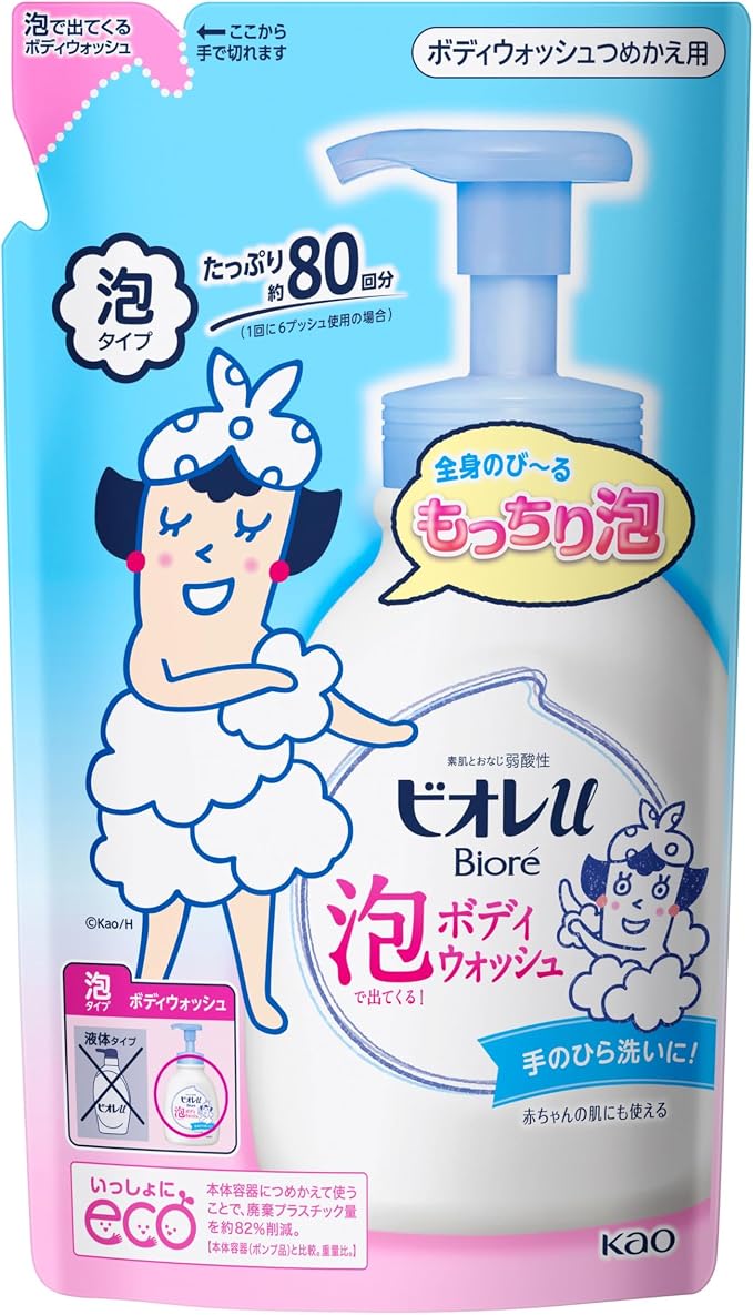 [Refill] Biore U Foaming Body Wash 480ml [With alcohol]