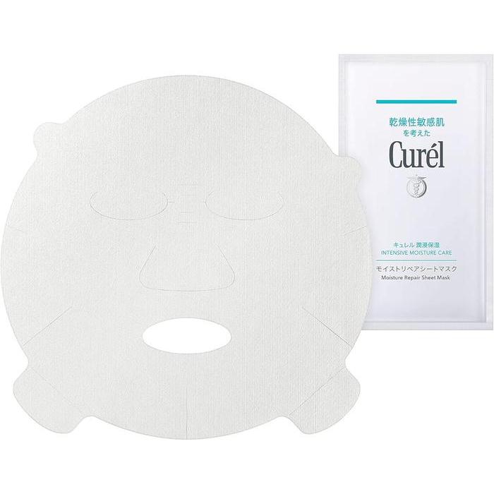 Curel Moisture Repair Sheet Mask – Intensive Hydrating & Skin-Soothing Sheet Mask, 4 Sheets (27ml Each) (No Alcohol)