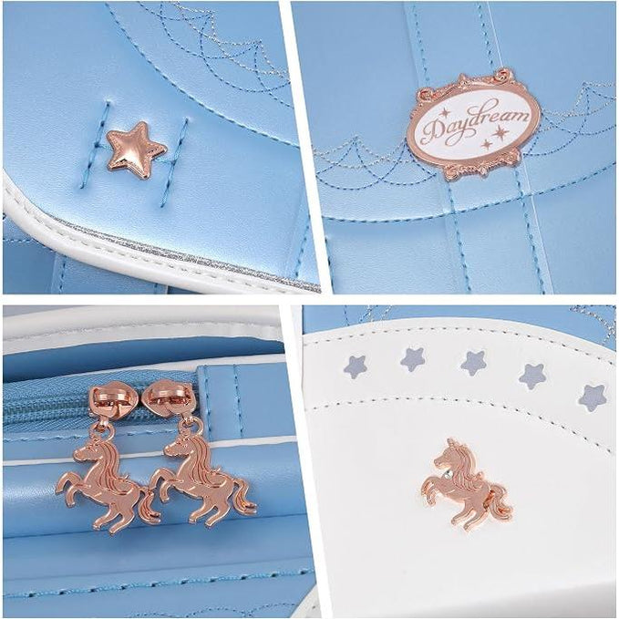 Coulomb Unicorn Japanischer Randoseru Schulrucksack für Mädchen – Perlenfinish, A4-kompatibel