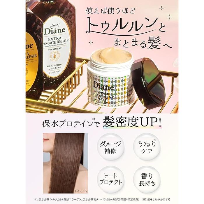 Diane Power Treatment Mask – Intensive Repair for Highly Damaged Hair, 8.1 oz (230 g) [Alcohol-Free]