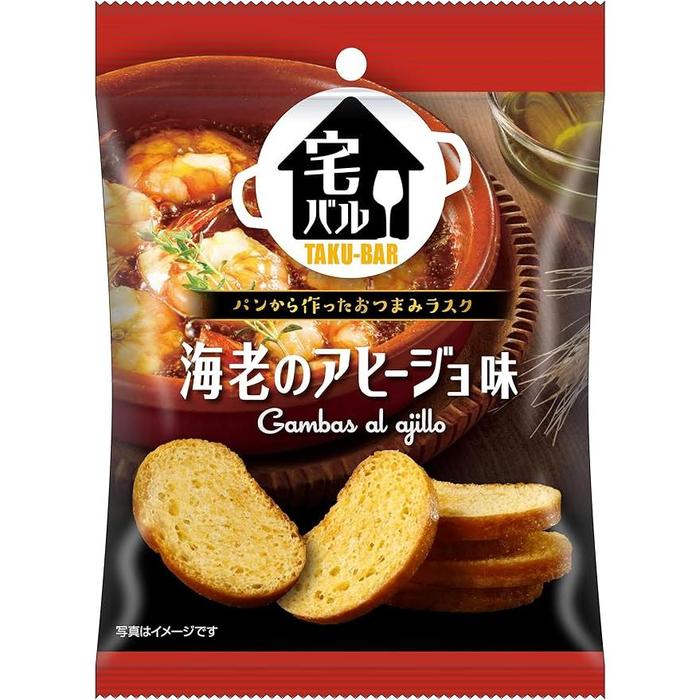Oyatsu Company Takubar Shrimp Ajillo Flavor – Bite-Sized Rusk Snack (28g)