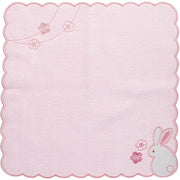 Maruzen Mini Towel – Fluffy Rabbit with Sakura, Soft Cotton 25×25cm