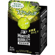 Kao Bub Monster Bubble MEGA - High Concentration Carbonated Bath Tablets with Splashing Foam 200g (4 Tablets) [No Alcohol]