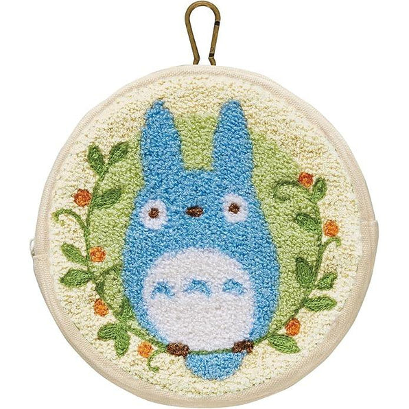 Marushin My Neighbor Totoro Round Pouch – Sunny Totoro with Sagara Embroidery & Carabiner