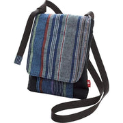Cogit Japanese Kurume Woven Pouch – Navy Vertical Stripes (16×24cm)