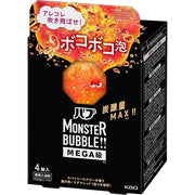 Kao Bub Monster Bubble MEGA - High Concentration Carbonated Bath Tablets with Bubbling Foam (4 Tablets) [Quasi-Drug]