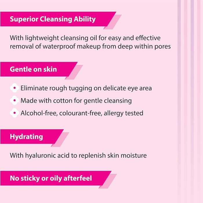 Bioré Moisturizing Cleansing Cotton Wipes – Japanese Makeup Remover Sheets 44 Sheets [Alcohol-free]