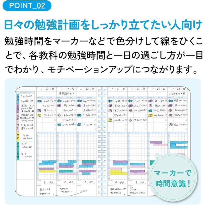 Kokuyo Campus Time Log Studieplanner – A5 / B5 Zachte Ring Studie Notitieboek