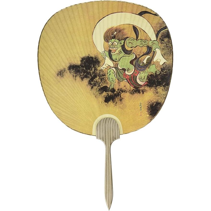 Japanese Art Uchiwa Fan – Fujin & Raijin / Chōjū-giga Traditional Fan