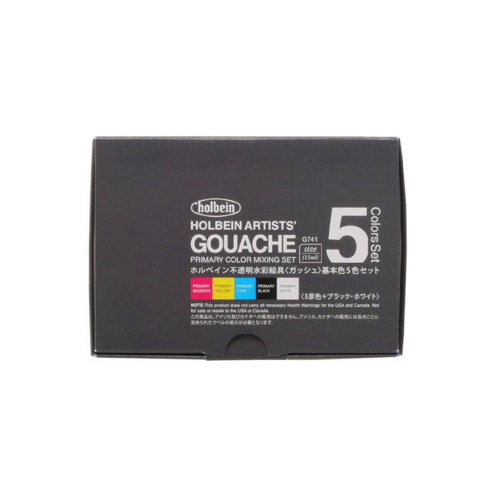 Opaque watercolor paint <Guache> 15ml G741 5 basic colors set