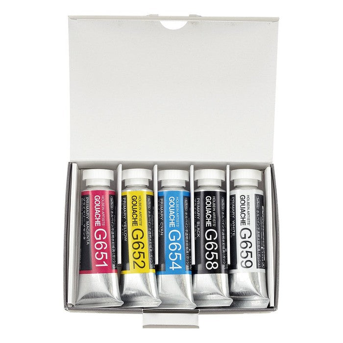 Opaque watercolor paint <Guache> 15ml G741 5 basic colors set