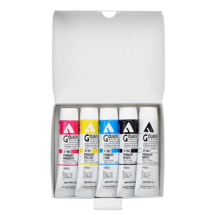 Acrylic gouache 20ml D421 5 basic colors set