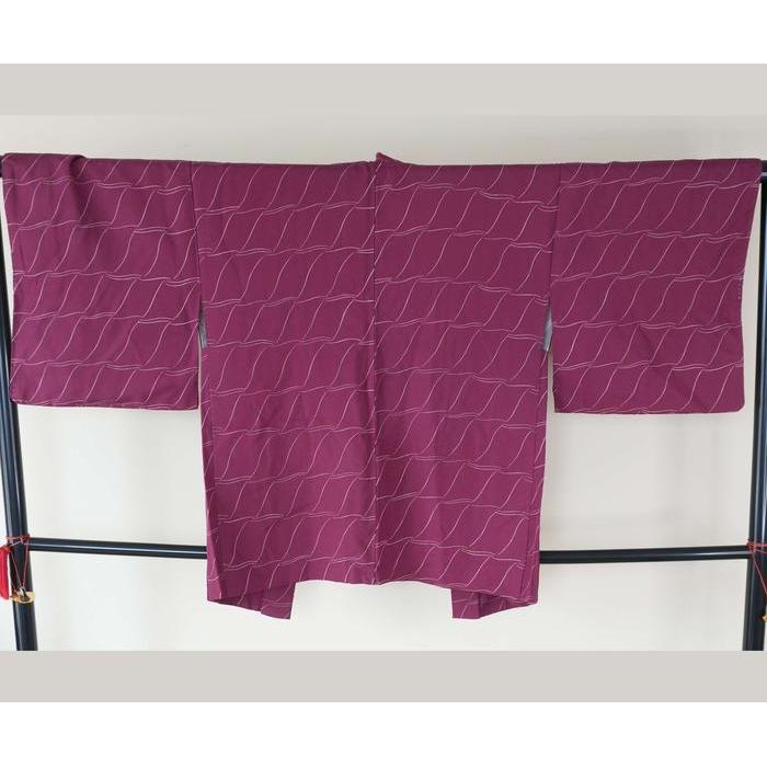 Haori – Plum Purple with Minimalist Line Pattern