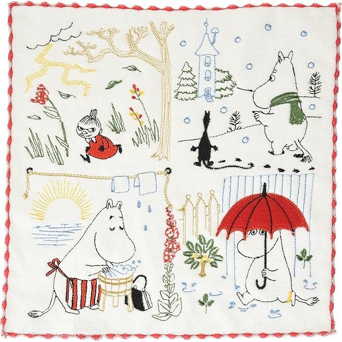 Marushin MOOMIN Mini Hand Towel Cotton 100% 25×25cm – Pocket Size (Part 3)