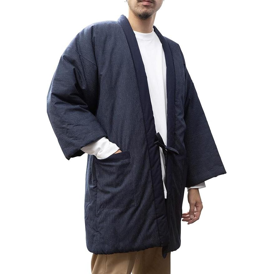 WATANOSATO Kurume Pongee Hanten Jacket for Men – Oversized XL