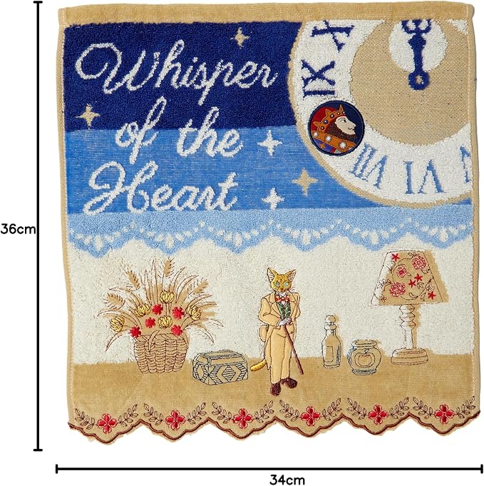 Marushin Studio Ghibli Whisper of the Heart Hand Towel – Baron & World Emporium 34 × 36 cm