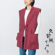 Kurume Handmade Poncho – Arare Padded Hanten Vest, M–L