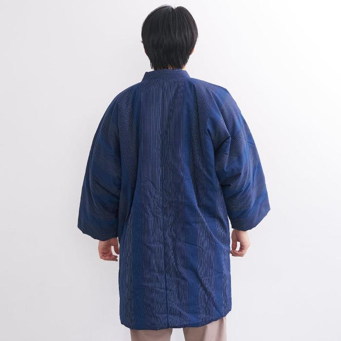 Kurume Handmade Long Hanten – Men's Oversized Striped Jacket