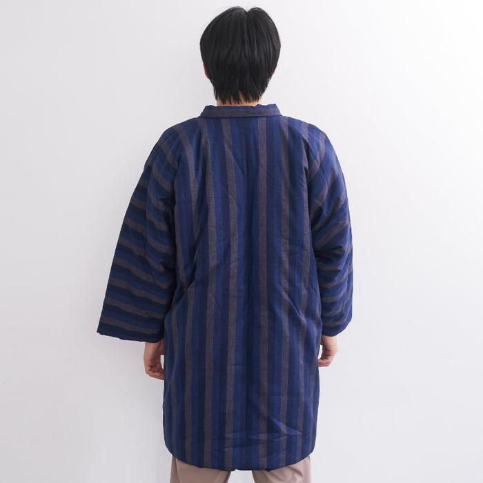 Kurume Handmade Long Hanten – Men's Oversized Striped Jacket