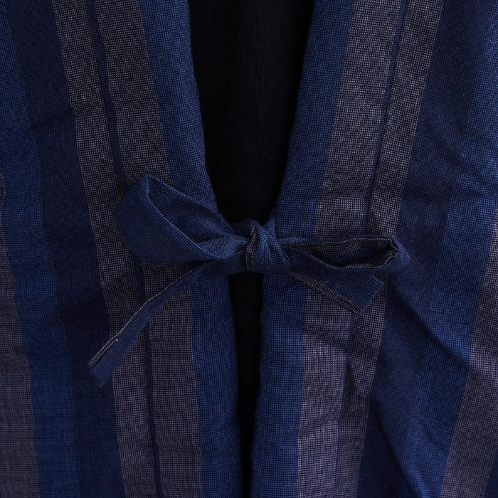 Kurume Handmade Long Hanten – Men's Oversized Striped Jacket