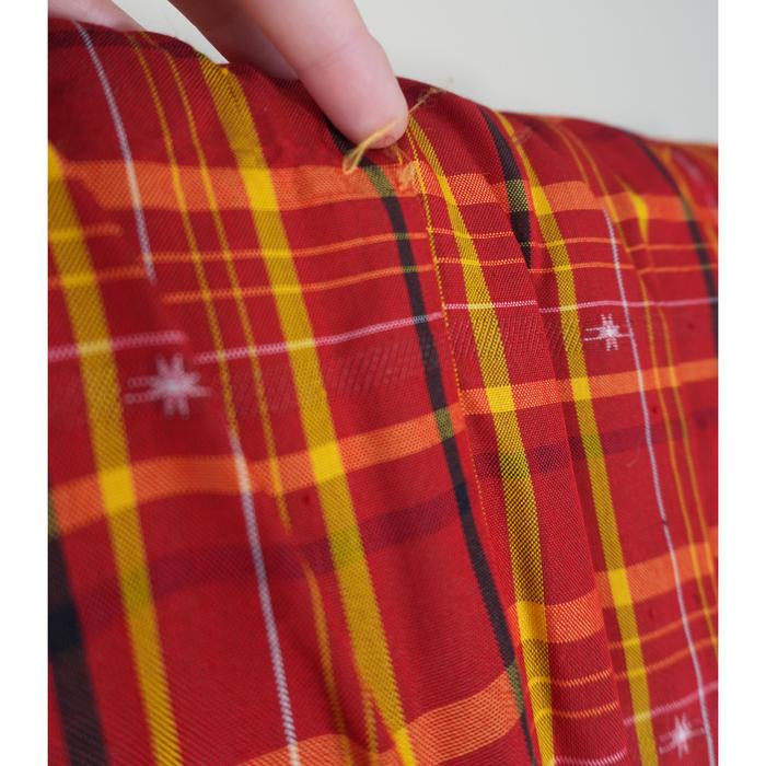 VINTAGE Red and Yellow Plaid Hanten Jacket with Black Collar – Traditional Japanese Padded Coat
